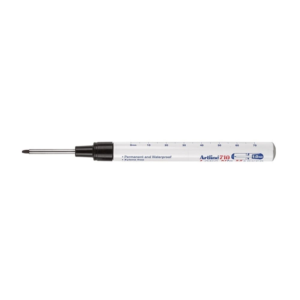 Marker pentru locuri greu accesibile Artline 710, corp metalic, vârf lung, 1,0mm, negru