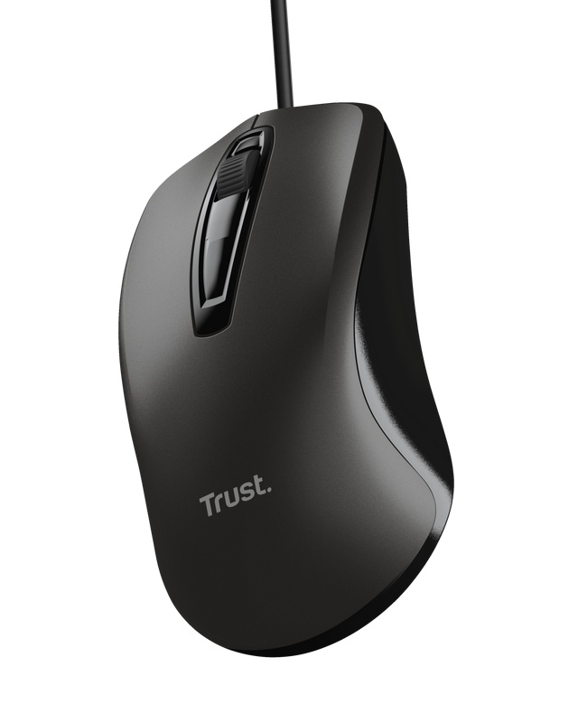 Mouse Trust cu fir optic, negru - 1 | YEO