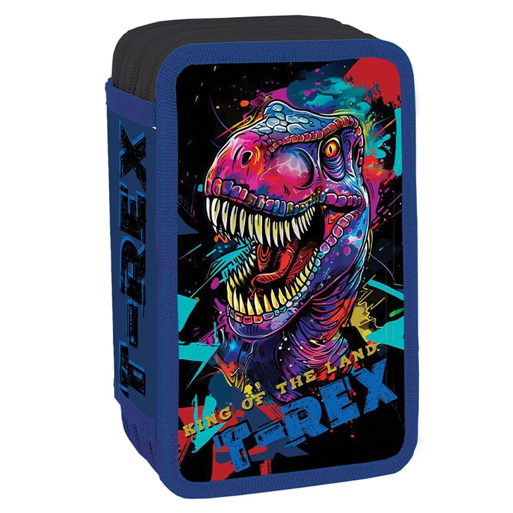 Penar băieți echipat Yollo T-Rex, 3 fermoare, 38 piese, 14x6.5x20 cm - 1 | YEO