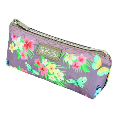 Penar neechipat fete, 1 fermoar, Dimensiuni 19,5x6,5x9,5cm, tip etui, 1 compartiment, Motiv Ladylike Butterflies Herlitz