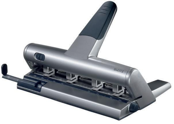 Perforator 5114, metalic, pentru patru perforatii, distante reglabile, 30 coli