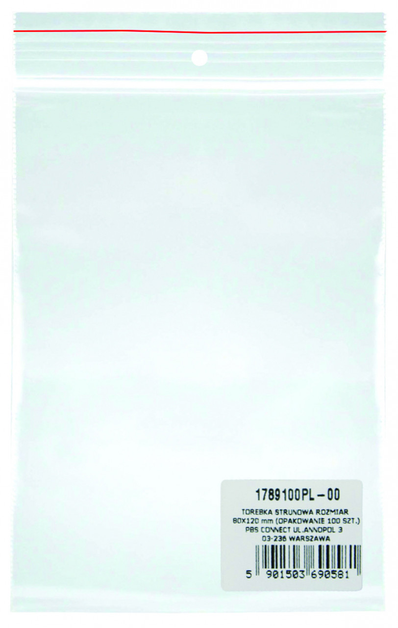 Pungi plastic cu fermoar pentru sigilare, 80 x 120 mm, 40 microni, 100 buc/set, DONAU -transparente