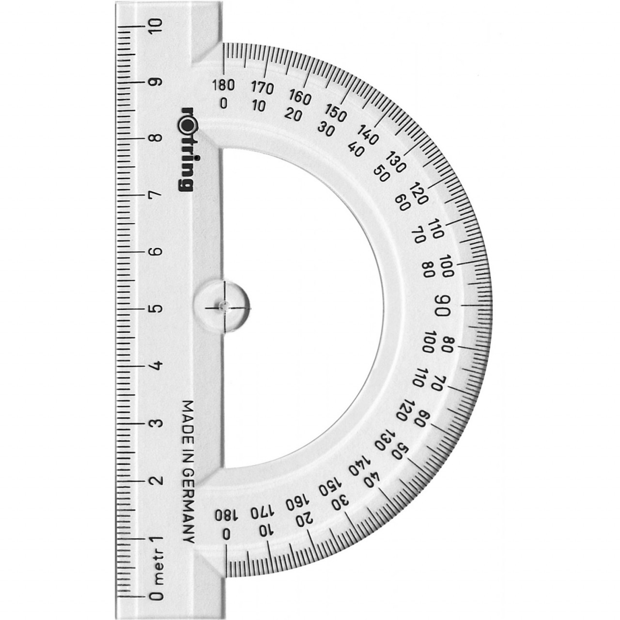 Raportor plastic Rotring Centro 10cm - 180°