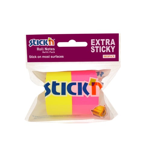 Rezerva notes autoadeziv in rola, pentru dispenser, 25 mm x 10 m, 2 buc/set, Stick
