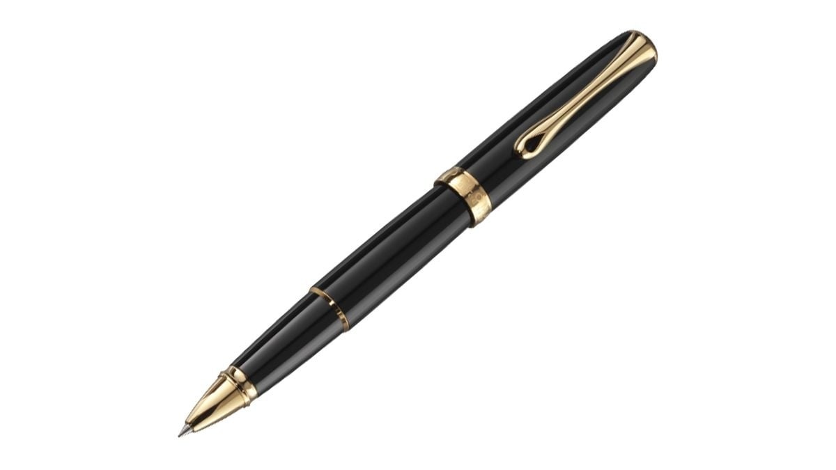 Roller Diplomat Excellence, corp metalic lăcuit, negru, accesorii aurii