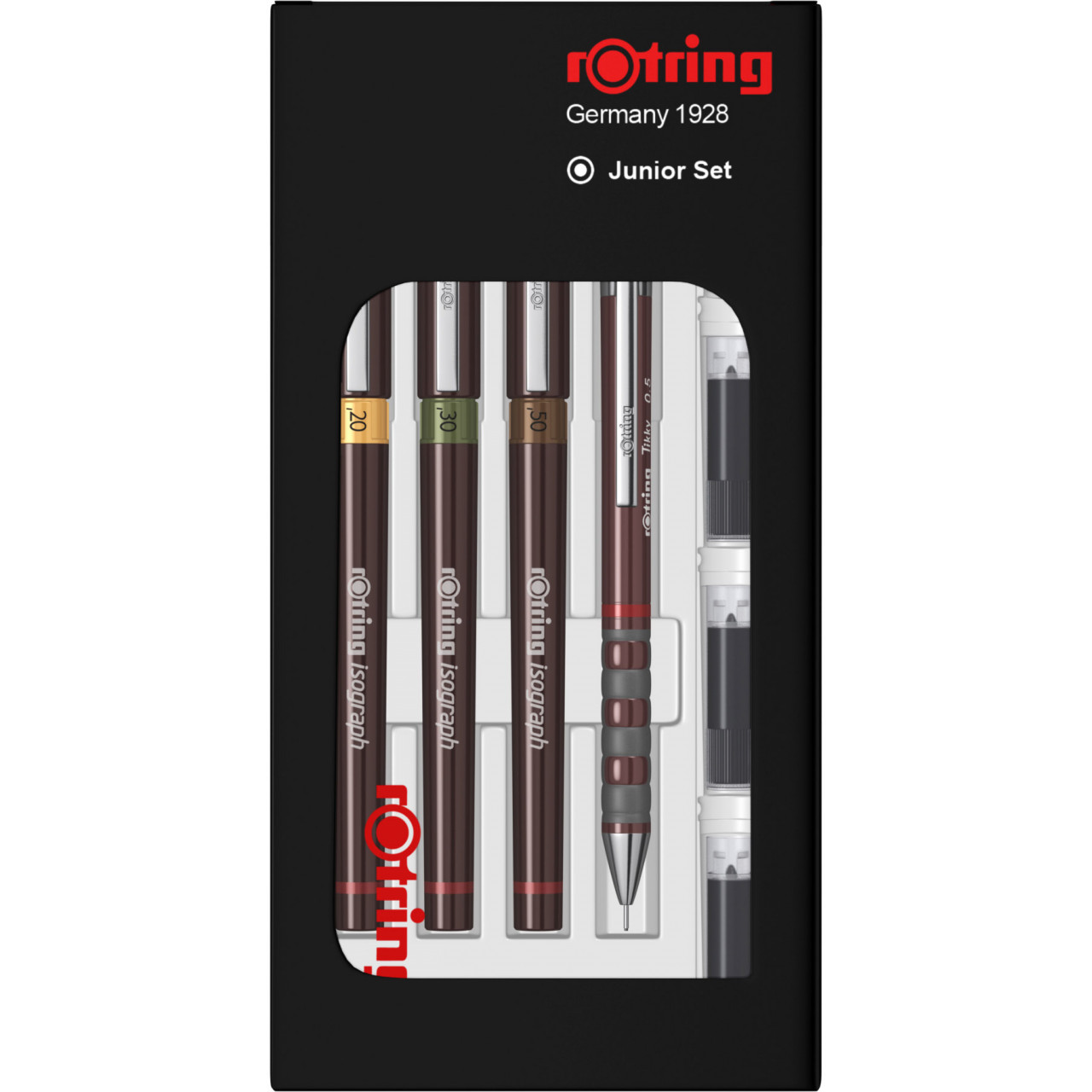 Set 3 Tragator cu Tus Rotring Isograph Junior 0.2 / 0.3 / 0.5