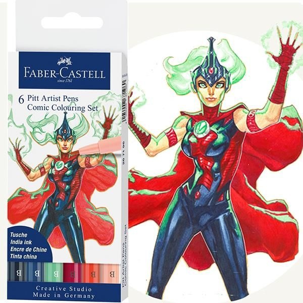 Set 6 buc Faber-Castell Pitt Artist Pen Comic - 1 | YEO