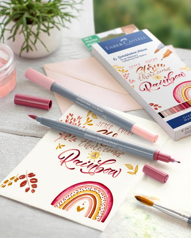 Set markere solubile 2 capete Faber-castell boho goldfaber, 6 buc/set - 3 | YEO