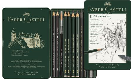 SET PITT MONOCHROME GRAFIT 11 BUC FABER-CASTELL - 1 | YEO