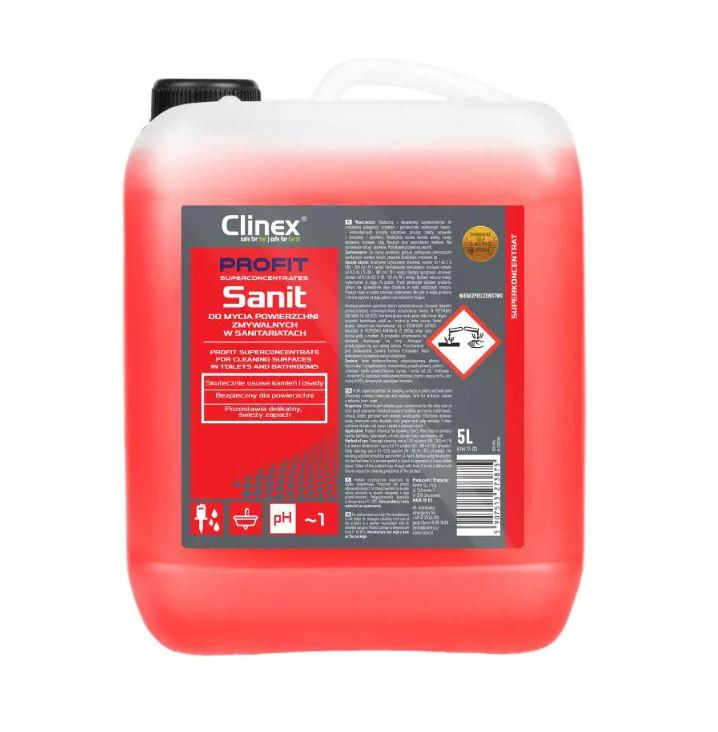 Soluție superconcentrată, curățare suprafețe sanitare/băi Clinex Profit Sanit, 5L