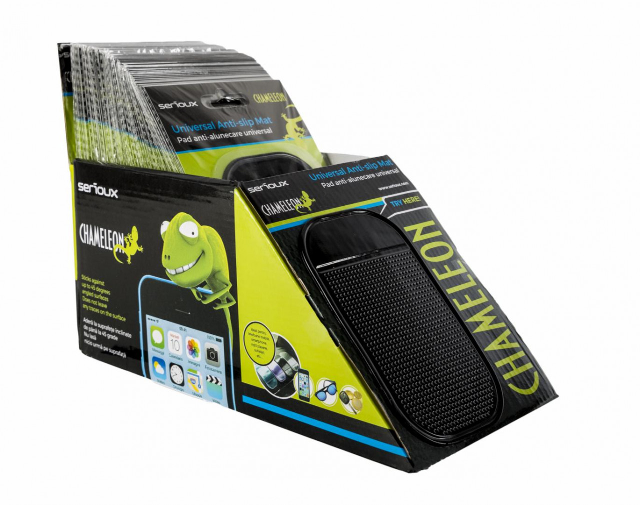 Stand Serioux, suport silicon super-aderent pentru masina, 48buc, adera la suprafete inclinate la max