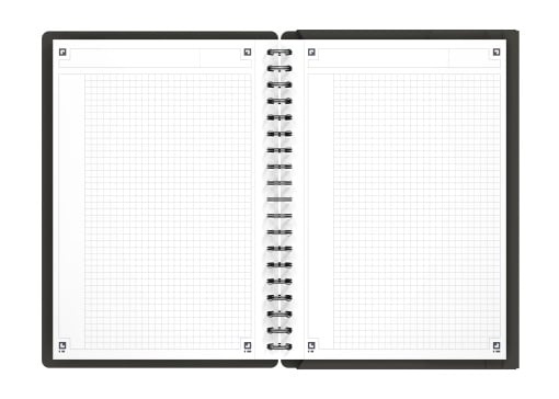 Agendă Oxford Internațional Meeting Book, B5 80 file, hârtie Optik 90g/mp, spiră dublă, scribzee, pătrățele, culoare gri - 1 | YEO