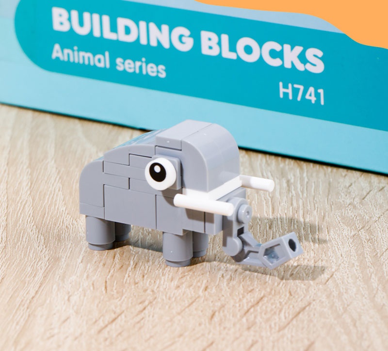 Blocuri construcții, tip lego, model animale asortate, Deli - 2 | YEO