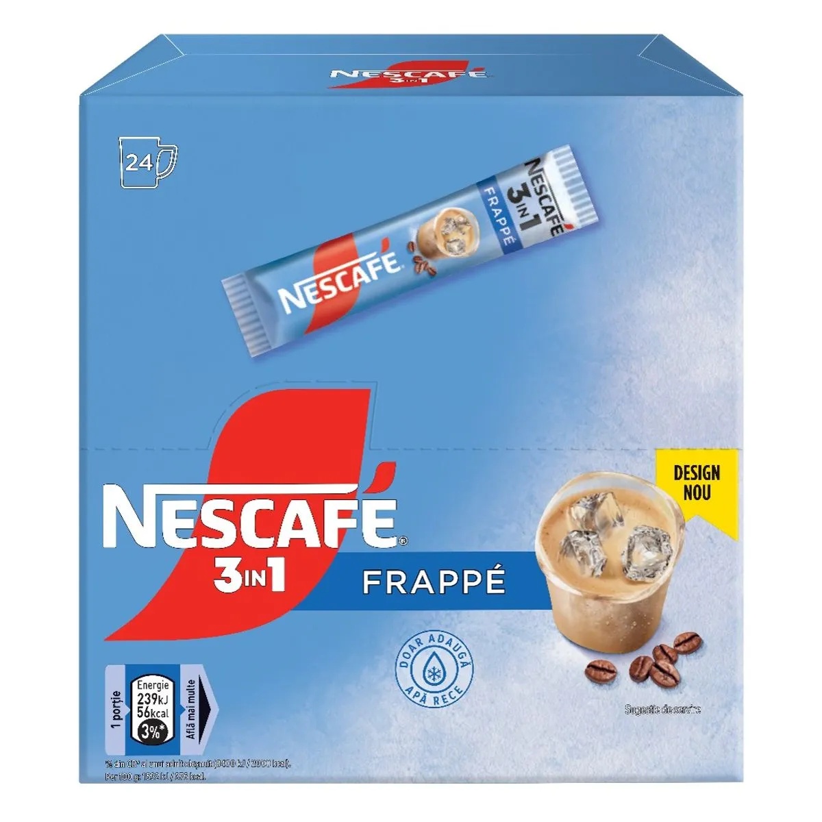 Cafea instant Nescafe 3in1 Frappe, 15g x 24 plicuri