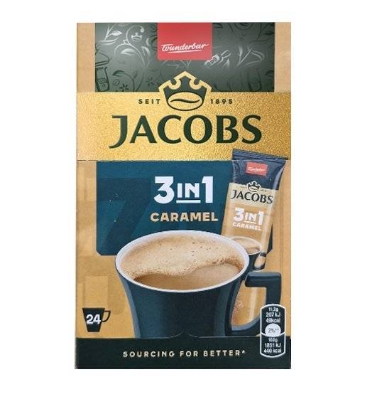 Cafea Jacobs Kronung 3 in 1 Original Caramel, 11,2g x 24 plicuri