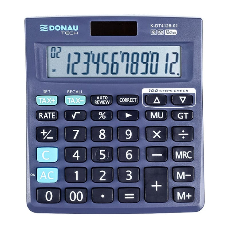 Calculator de birou, 12 digits, Donau Tech DT4128 - negru