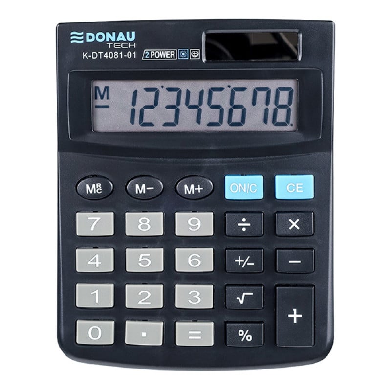 Calculator de birou, 8 digits, Donau Tech DT4081 - negru