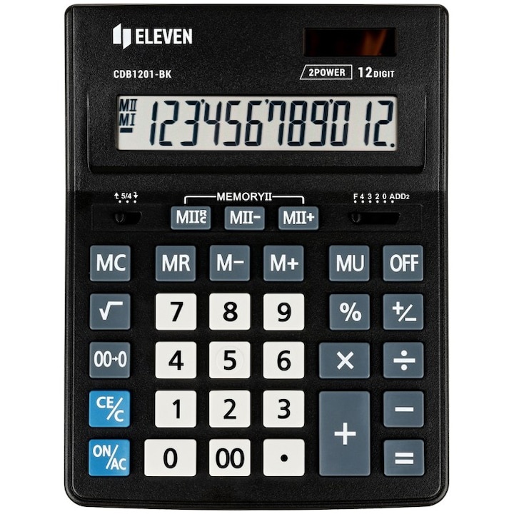 Calculator de birou Eleven CDB1201-BK, 12 digits, 205 x 155 x 35 mm - 1 | YEO