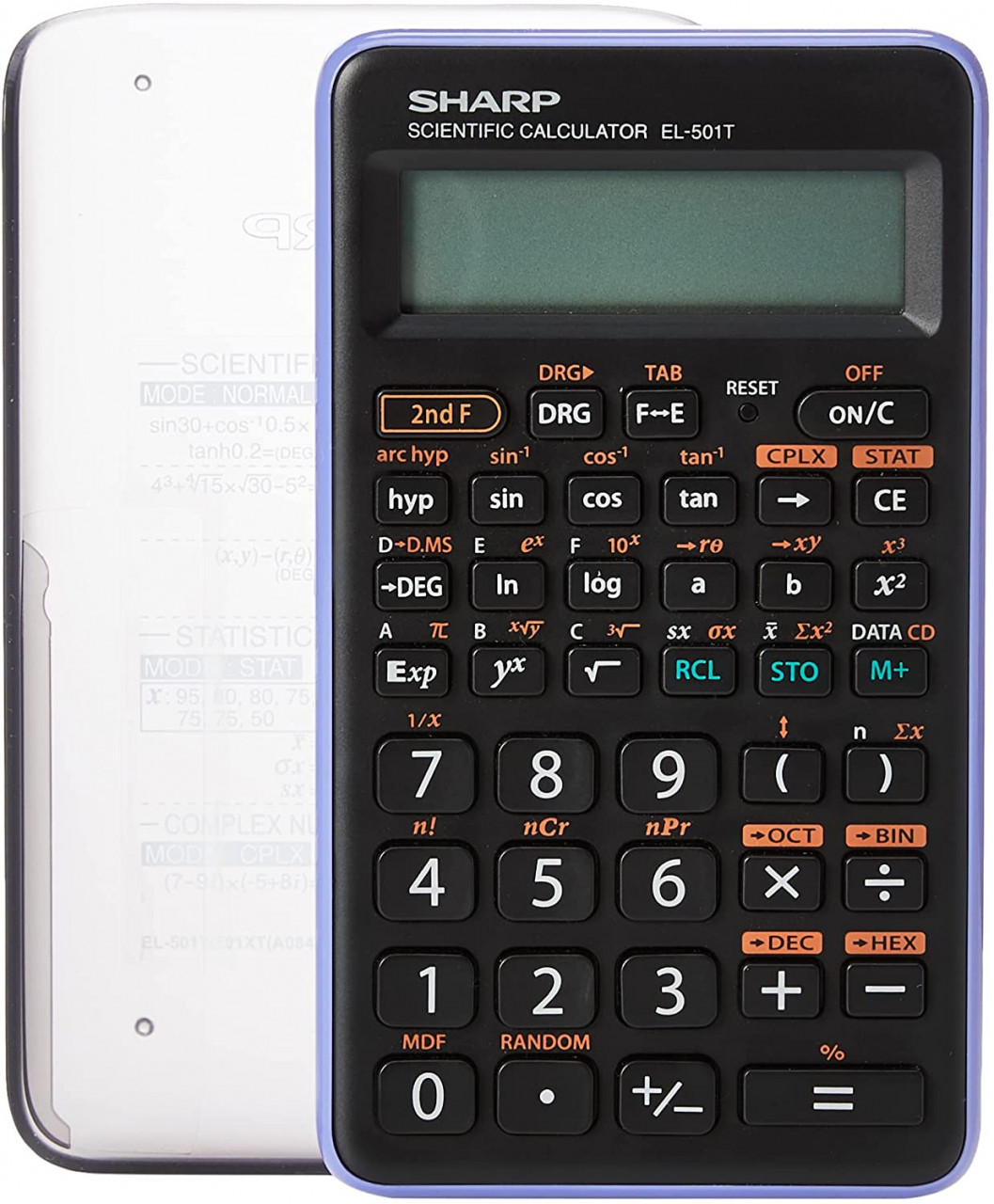 Calculator stiintific, 10 digits, 131 functii, 144 x 75 x 10 mm, SHARP EL-501TBWH - negru/violet