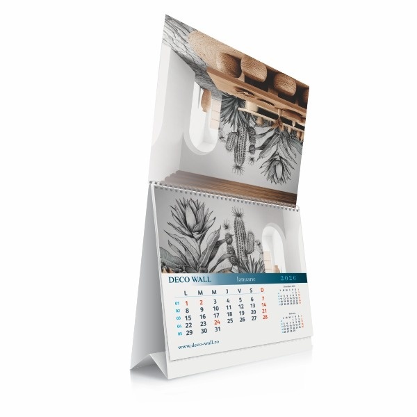 Calendar birou personalizat integral 190x170mm (dimensiune file)