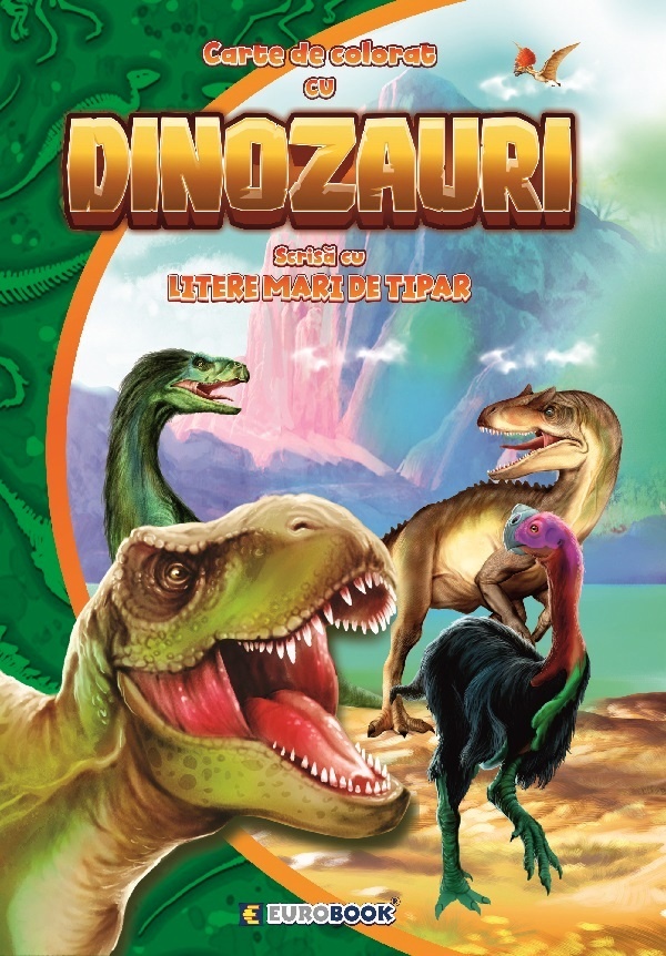 Carte de colorat cu dinozauri