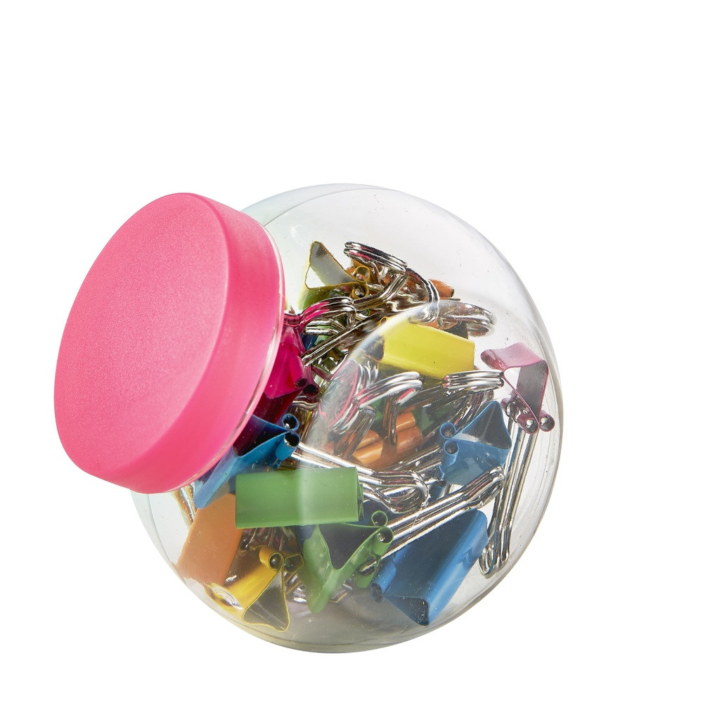 Clips hartie 19mm 25/borcan - Alco - neon asortate