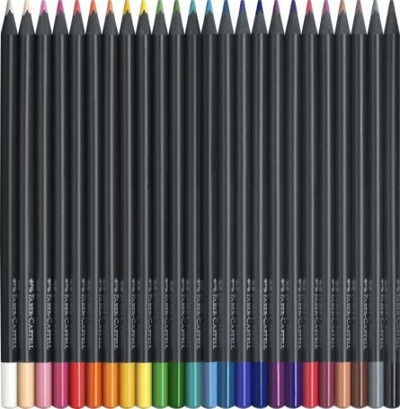 Creioane colorate, 24 culori, Black edition, Faber-castell - 1 | YEO