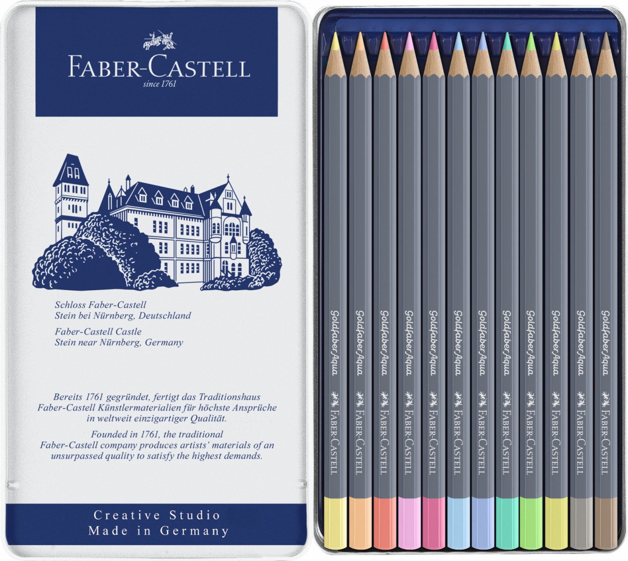 Creioane Colorate Aquarelle 12 culori Pastel GOLDFABER Faber-Castell - 2 | YEO