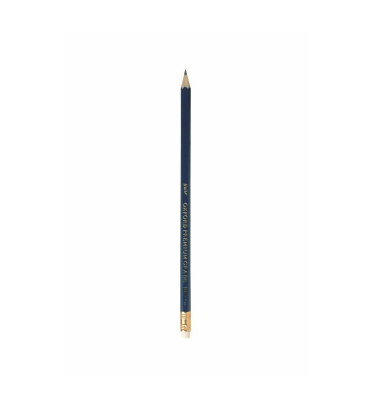 Creion grafit HB cu gumă de șters Helix Oxford, corp hexagonal, bleumarin
