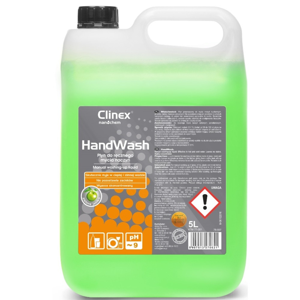 Detergent lichid pentru degresarea vaselor Clinex, 5 litri