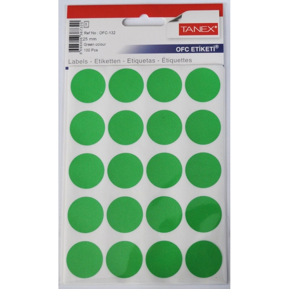 Etichete autoadezive color Tanex, D25 mm, 100 buc/set - 4 | YEO
