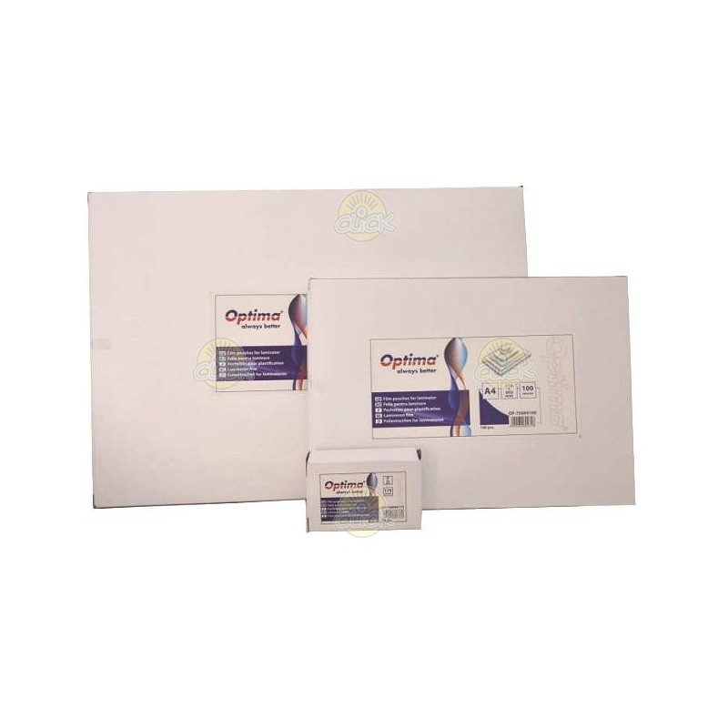 Folie laminat A4 Optima, 80 microni, 216x303mm, 100buc/set