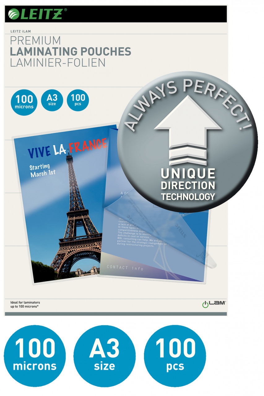 Folie UDT pentru laminare la cald, A3, 100 microni, 100 folii/top
