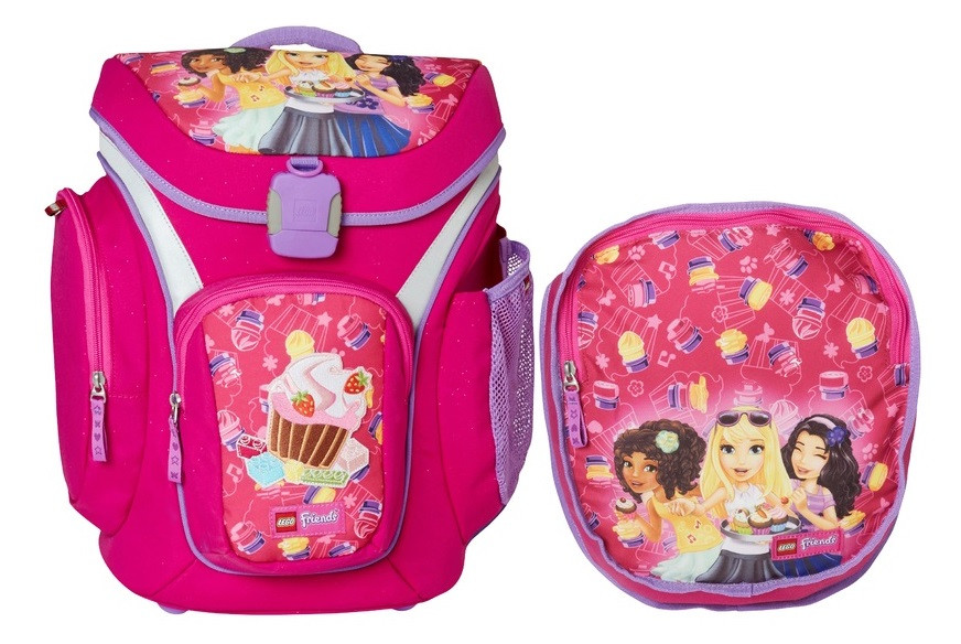 Ghiozdan neechipat Explorer+sac de sport, Lego Core Line - design roz Friends Cupcake