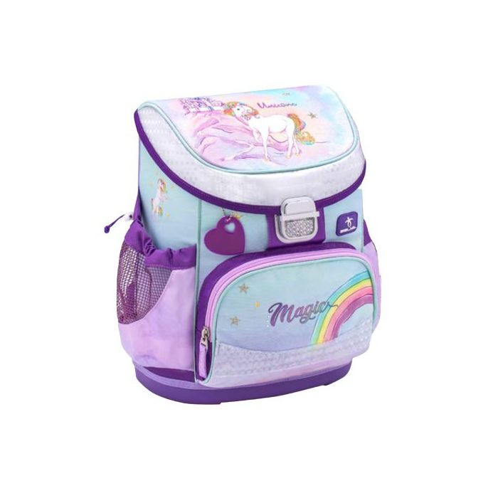 Ghiozdan neechipat Mini-Fit, Dimensiune 36 X 28 X 19 Cm, Motiv Rainbow Unicorn Magic + Cadou