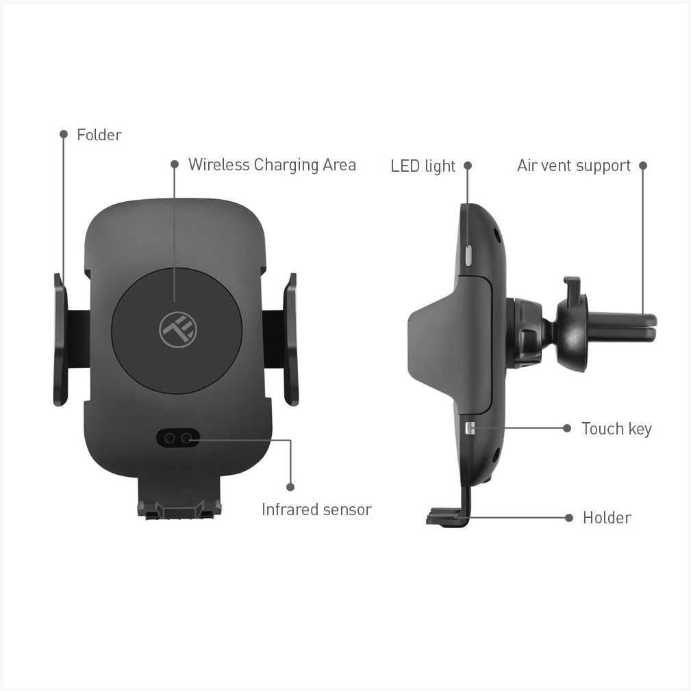 Incarcator wireless auto Tellur, negru - 2 | YEO
