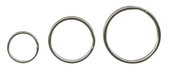 Inele metalice pentru chei, D - 25mm, 10 buc/set, ALCO - argintii