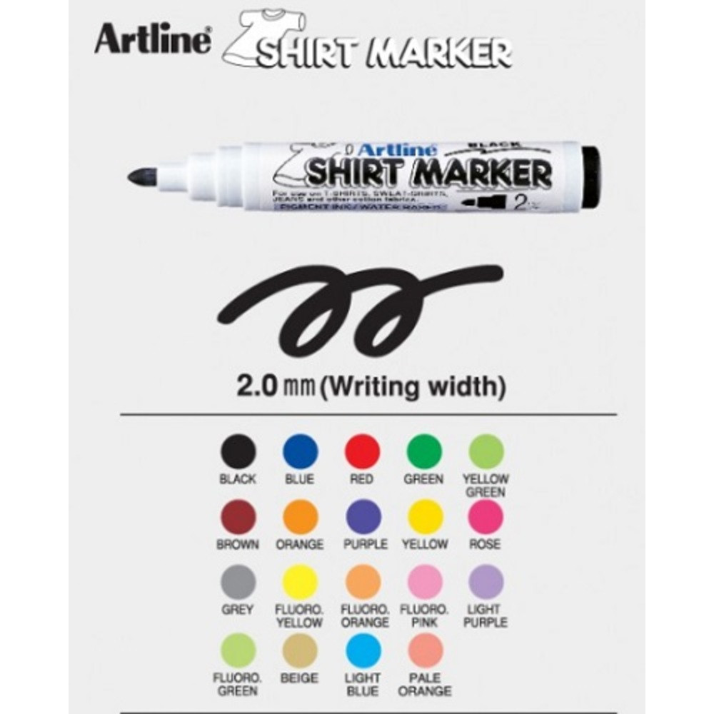 Marker pentru textile Artline, corp plastic, vârf rotund 2.0mm - 3 | YEO