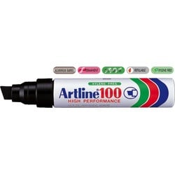 Marker permanent Artline 100, corp metalic, vârf tesit 7.5-12.0mm - 2 | YEO