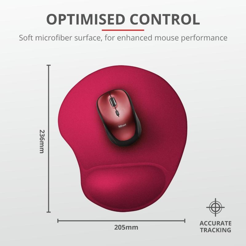 Mousepad cu gel Trust Bigfoot rosu - 2 | YEO