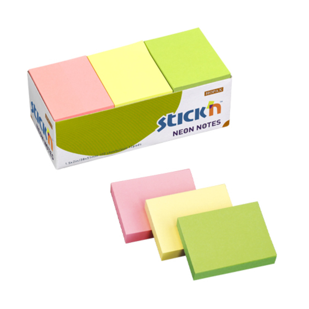 Notes autoadeziv in 3 culori neon Stick