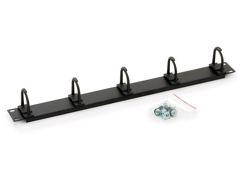 Organizator cabluri orizontal Triton 1U, 5 inele, negru