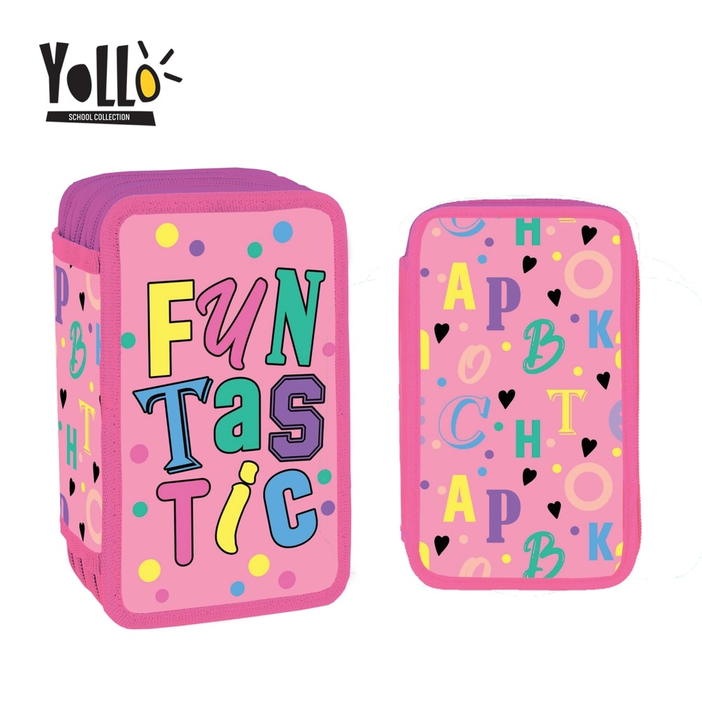 Penar fete echipat Yollo Funtastic, 3 fermoare, 38 piese, 14x6.5x20 cm