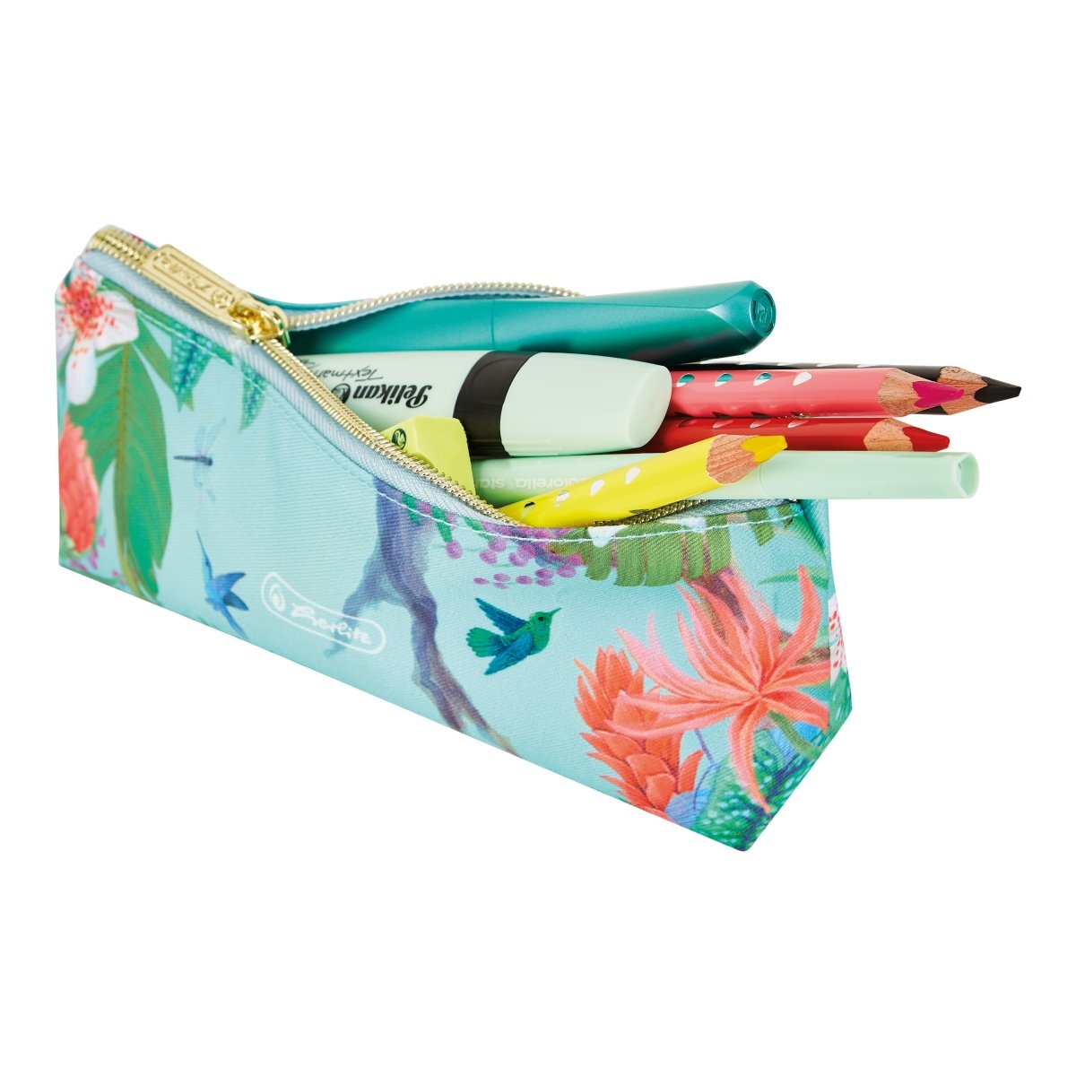 Penar neechipat fete, 1 fermoar, Dimensiuni 21,5x5x8,5cm, tip etui, 1 compartiment, Motiv Ladylike Jungle Herlitz - 1 | YEO