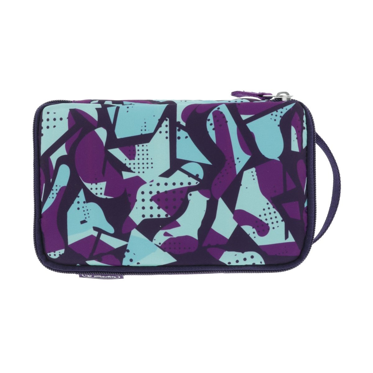 Penar neechipat fete, 1 fermoar, Dimensiuni 21x13x6cm, tip etui 2 Go, motiv CamoPurple Herlitz - 2 | YEO