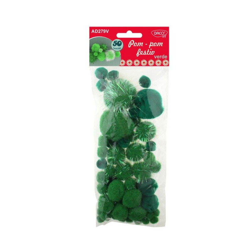 Pom pom festiv verde - Accesorii craft Daco