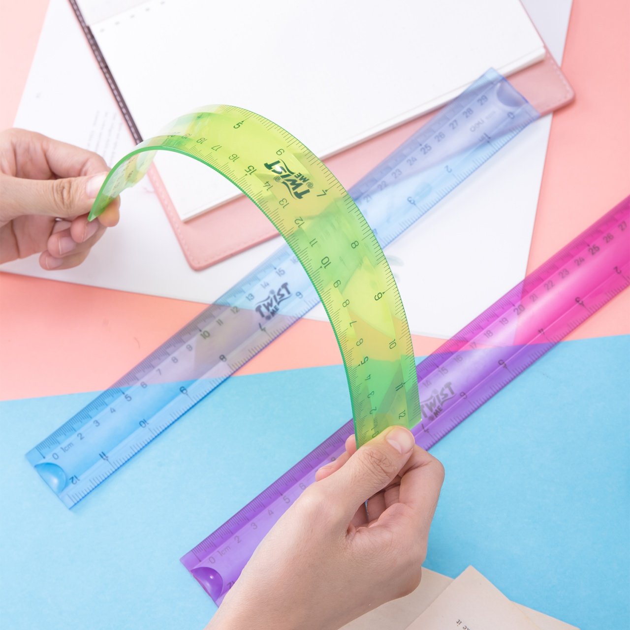 Rigla 30cm flexibila color Deli - 4 | YEO