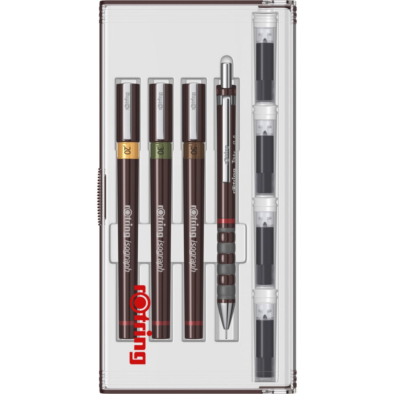 Set 3 Tragator cu Tus Rotring Isograph Junior 0.2 / 0.3 / 0.5 - 1 | YEO