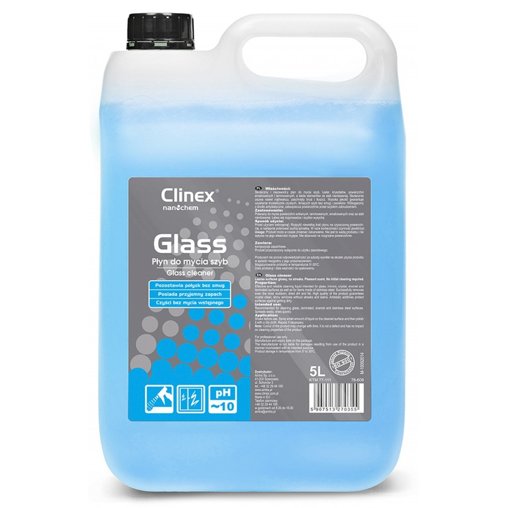Soluție pentru spălat geamuri Clinex Glass, 5 litri