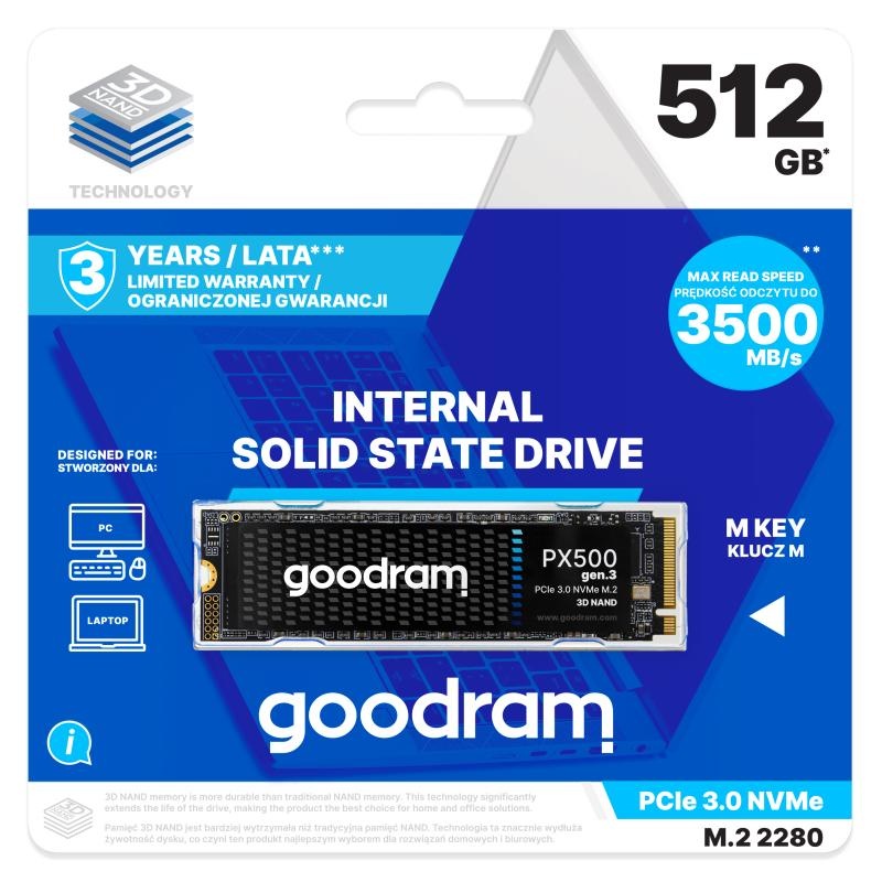 SSD Goodram PX500, 512GB, NVMe, M.2 - 2 | YEO